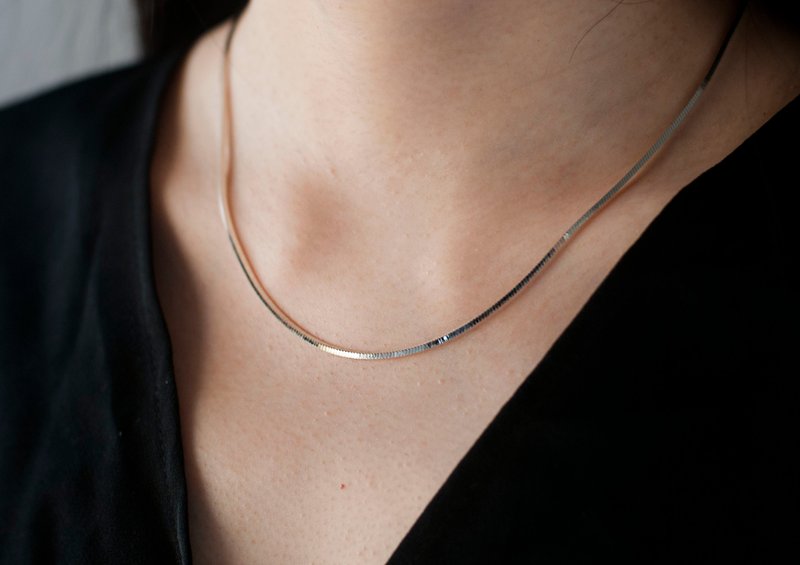 Sterling silver snake bone clavicle chain - สร้อยคอทรง Collar - เงินแท้ สีเงิน