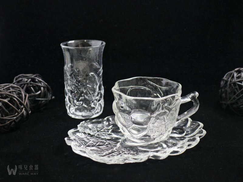 Early transparent juice cup, coffee cup plate group-crystal clear grapes - Cups - Glass Transparent