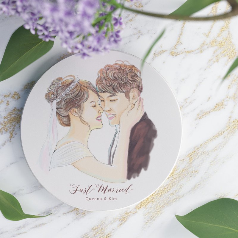 Customized Ceramic Water Coaster | Wedding Small Things | Round 3 Into - Coasters - Pottery 