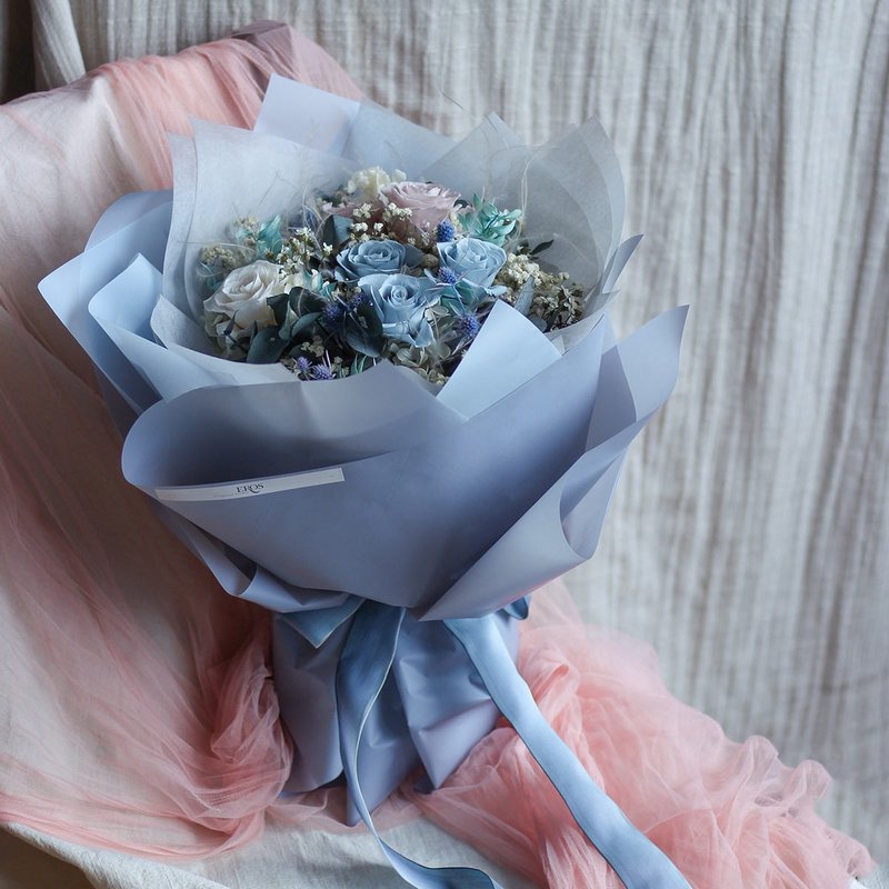 Custom Graduation Bouquet Birthday Bouquet Dry Flower Confession Proposal Immortal Rose Bouquet Lazy - ช่อดอกไม้แห้ง - พืช/ดอกไม้ หลากหลายสี