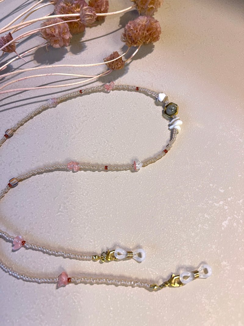 浪漫花圈 項鍊 眼鏡鍊 手鍊 口罩鍊 耳機鍊 - 太陽眼鏡/墨鏡 - 玻璃 粉紅色