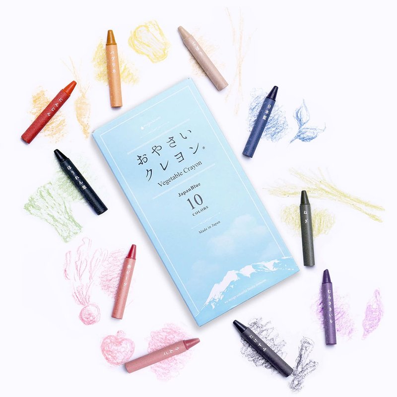 【mizuiro】日本蔬菜製無毒環保蠟筆 (10 色) - 兒童繪本/故事書 - 植物．花 多色