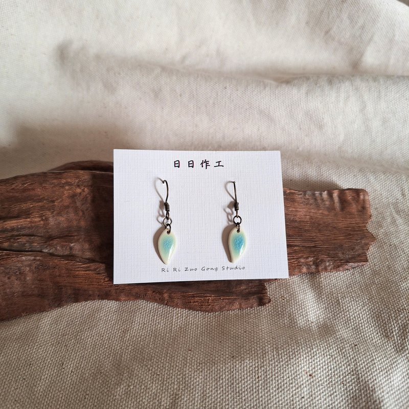 Ceramic Earrings-Earrings-Water Drops - ต่างหู - เครื่องลายคราม 