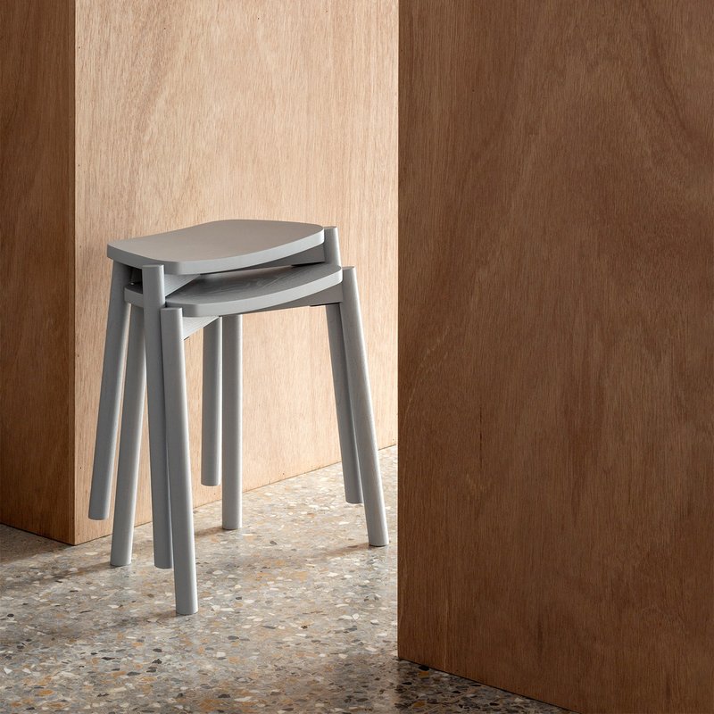 TARS Stool | Ash wood stool | Grey - Chairs & Sofas - Wood Gray