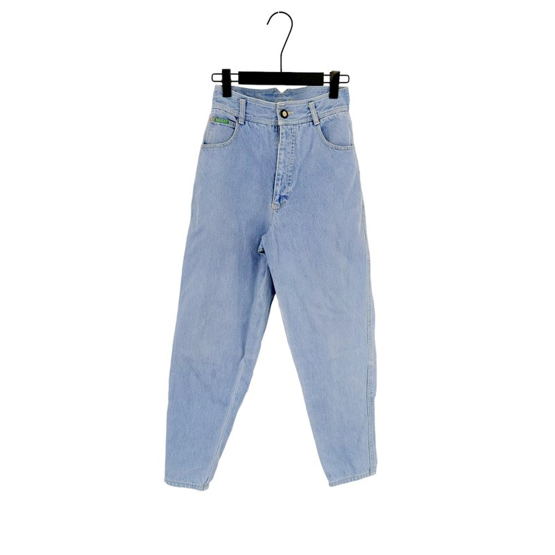 Second-hand light blue denim denim wide hip high waist 25 trousers PF322 - Women's Pants - Cotton & Hemp Blue