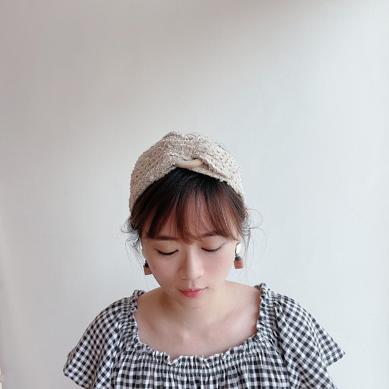 Our story Elastic hairband - Headbands - Cotton & Hemp Brown