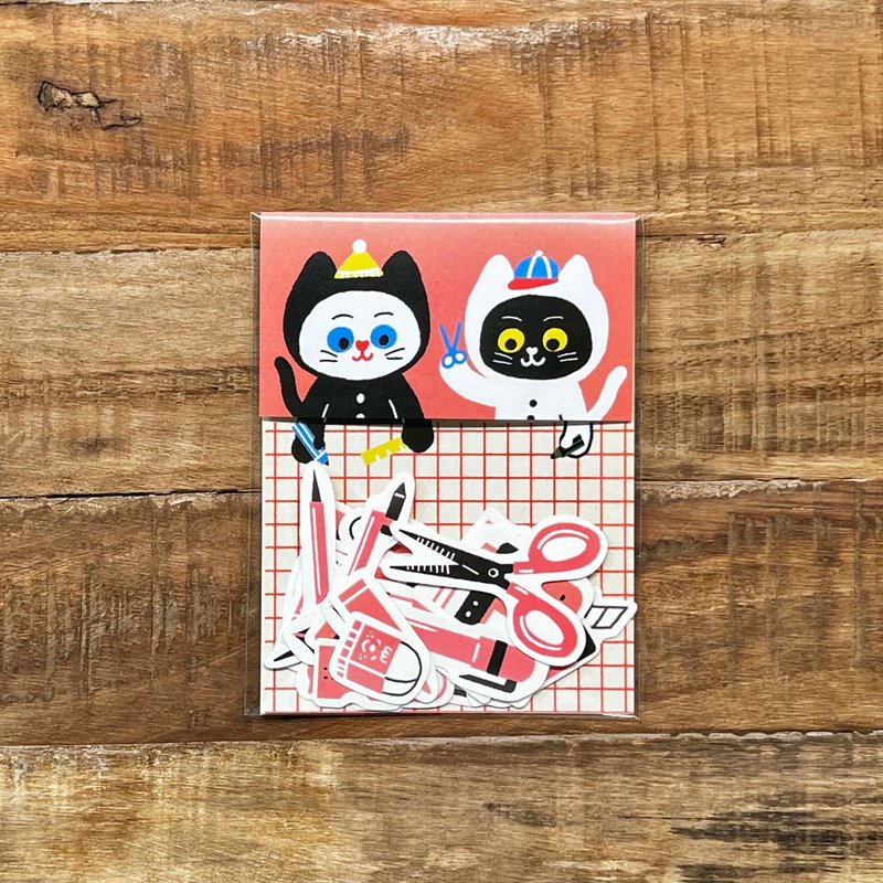 Ping Ping Pong/Cat Stationery/Waterproof Sticker Pack - สติกเกอร์ - กระดาษ 