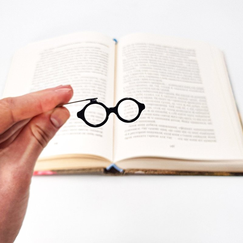 Unique Bookmark Architect's Glasses, Small Bookish Gift for Design Lovers - 書籤 - 其他金屬 黑色