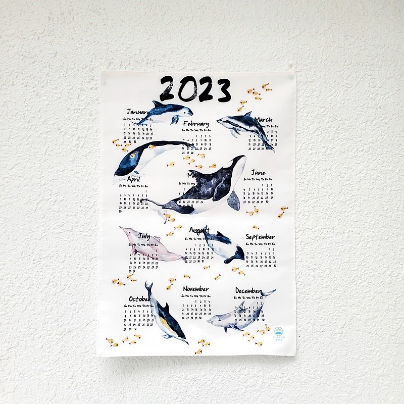 2023海豚掛曆 聖誕禮盒 交換禮物 - 月曆/年曆/日曆 - 棉．麻 