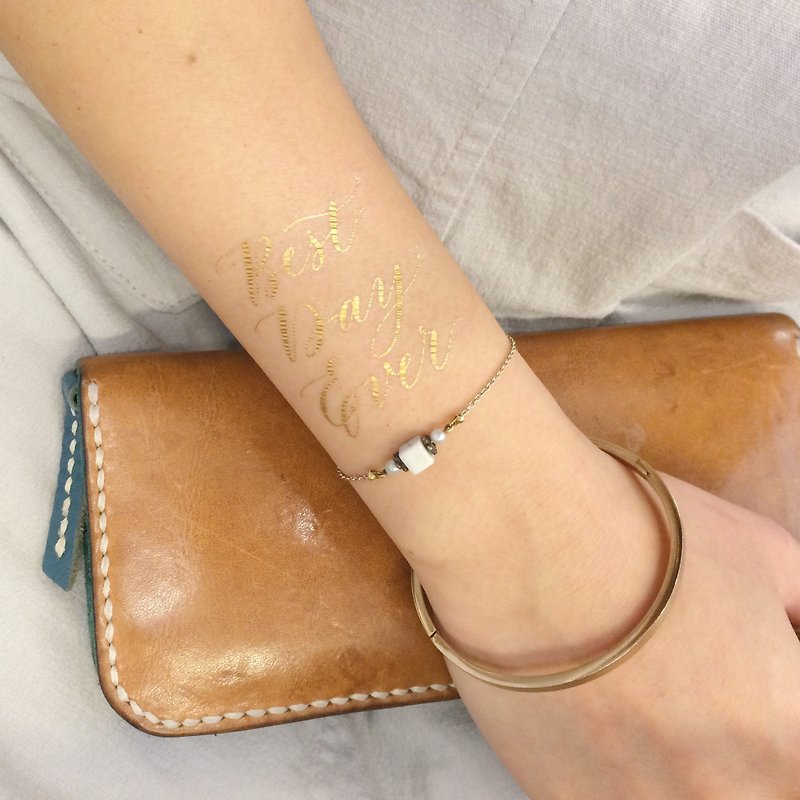 cottontatt // Best Day Ever // gold / silver temporary tattoo sticker - Temporary Tattoos - Other Materials Gold