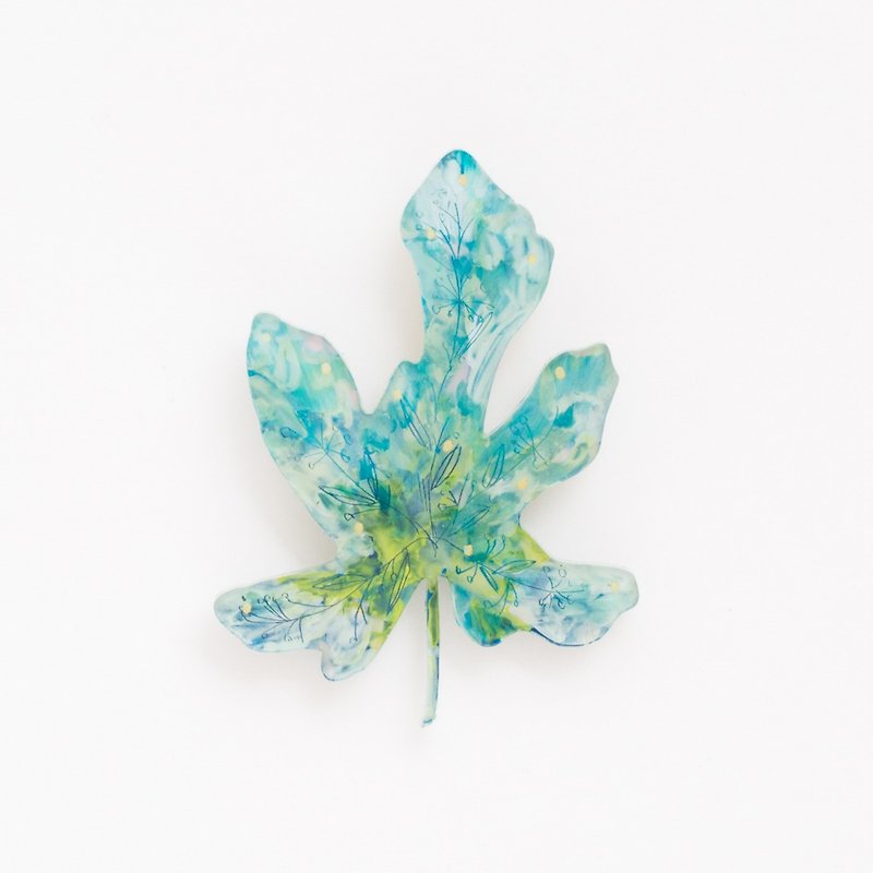Picture of brooch [leaf] - เข็มกลัด - อะคริลิค สีน้ำเงิน
