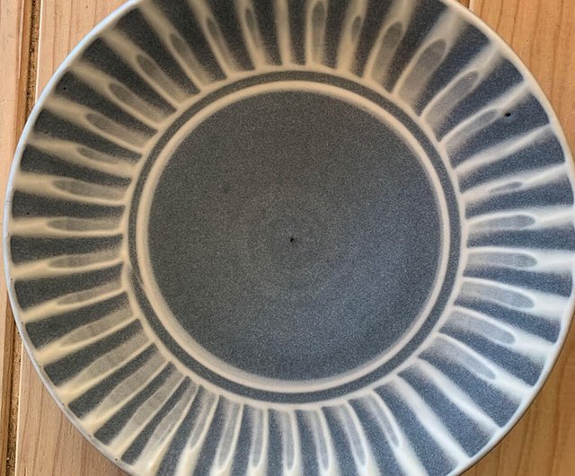 小石原焼 5寸皿 刷毛目 グレー 鬼丸豊喜窯 陶器 皿 和食器