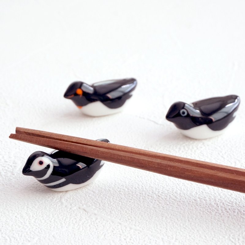 padou Penguin Chopsticks Rest Nordic Cute Gift Present Interior Aquarium Japan - 刀叉/湯匙/餐具組 - 陶 白色
