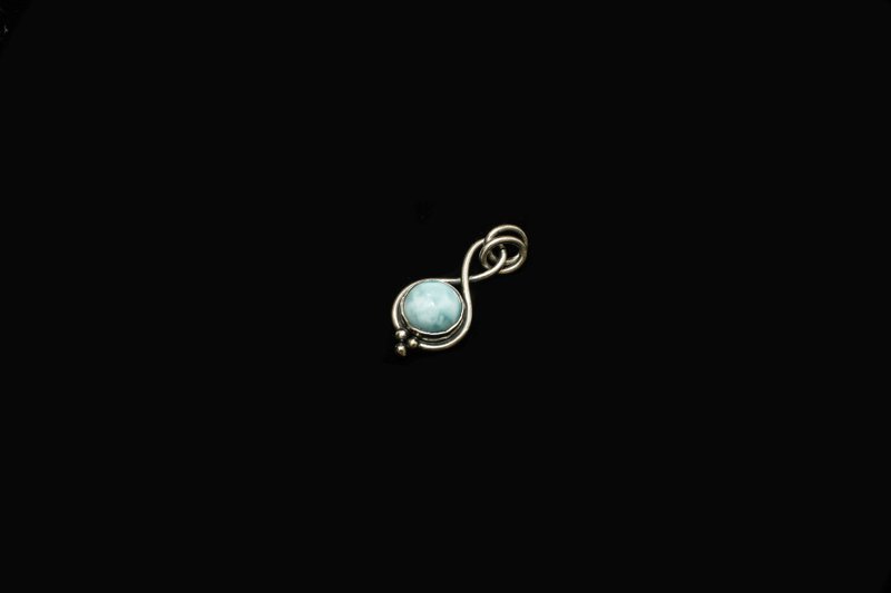 【Series of Crystal】Larimar silver pendant - สร้อยคอ - เครื่องเพชรพลอย หลากหลายสี