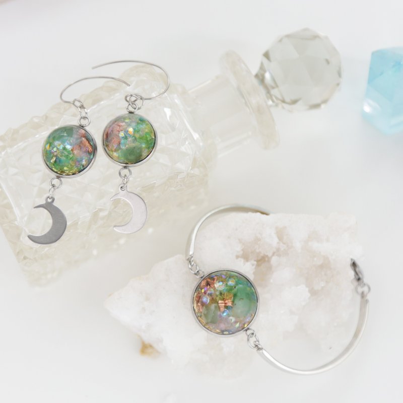 Orgone crystal jewelry set C - สร้อยคอ - คริสตัล สีเขียว