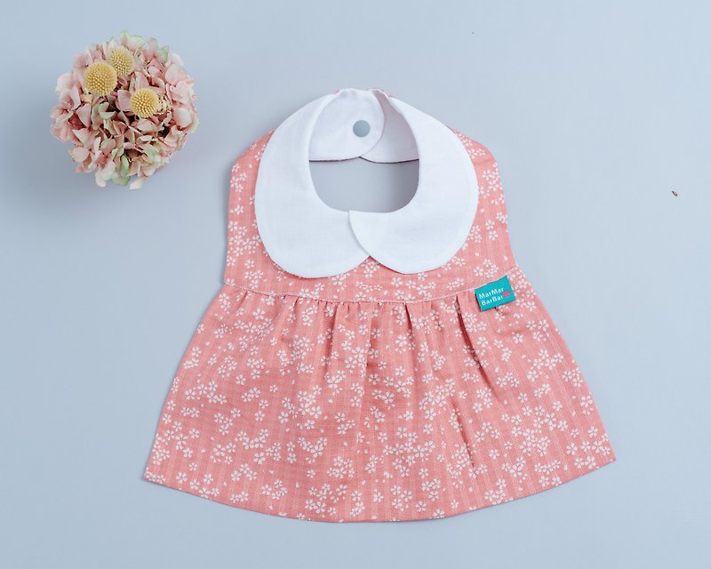 洋裝口水巾-和風櫻花 嬰兒 日本 幼童 口水巾 彌月 - 口水肩/圍兜 - 棉．麻 粉紅色