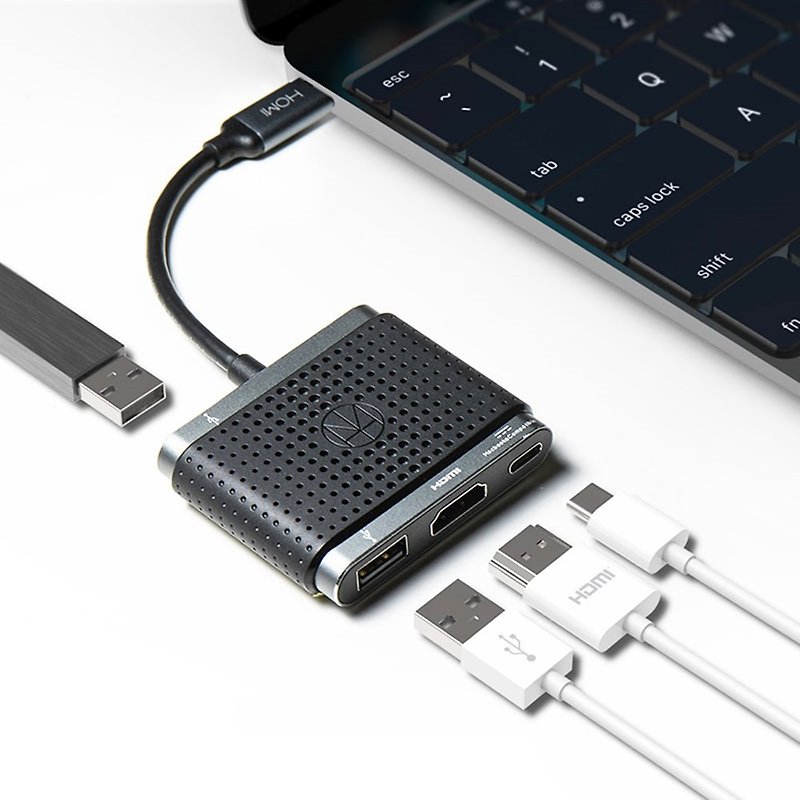 4 IN 1 TYPE-C HUB, HDMI, USB-C - อุปกรณ์เสริมคอมพิวเตอร์ - อลูมิเนียมอัลลอยด์ สีดำ