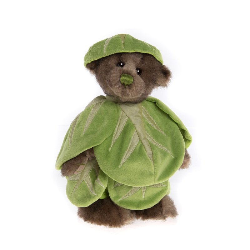 GUSTUS 手工製作精緻動物玩偶 Bear 泰迪熊 甘藍菜 高麗菜裝扮熊 - 玩偶/公仔 - 聚酯纖維 綠色