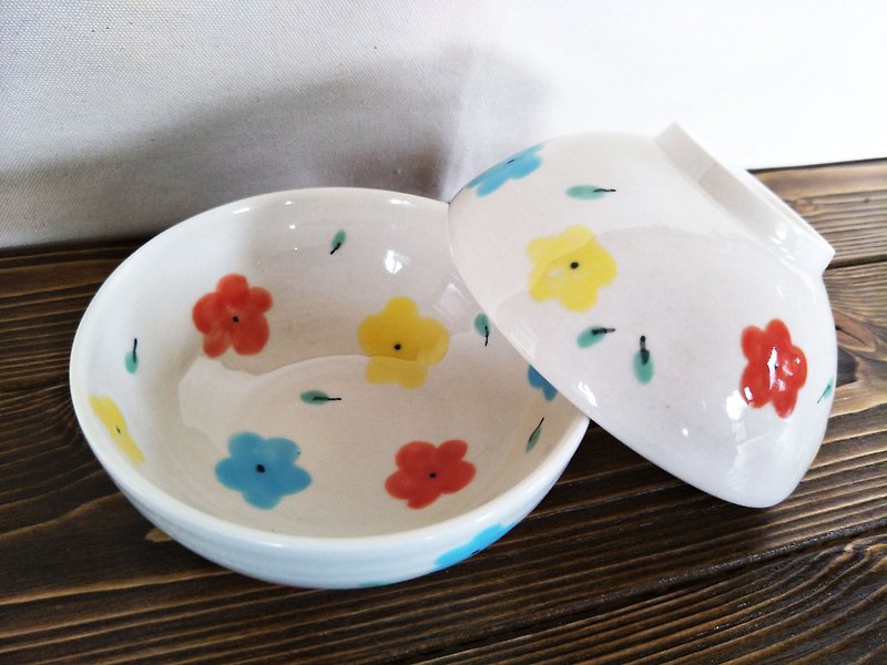 Color Flower Bowl - ถ้วยชาม - เครื่องลายคราม 