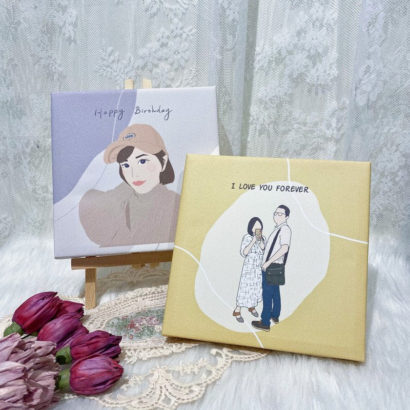 ヤンペイントのようなカスタマイズされたフレームレス絵画に加えて、商品の肖像画フレーム絵画記念ギフト装飾電気絵画を購入する - 似顔絵 - その他の素材 