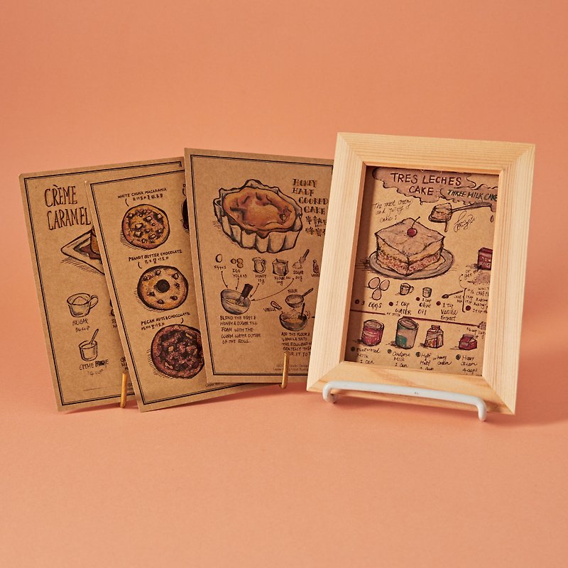 甜品烘焙食譜明信片 - 心意卡/卡片 - 紙 