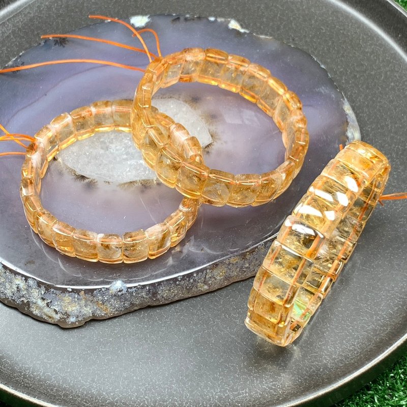 金字塔 黃水晶 手排 - 手鍊/手環 - 水晶 黃色