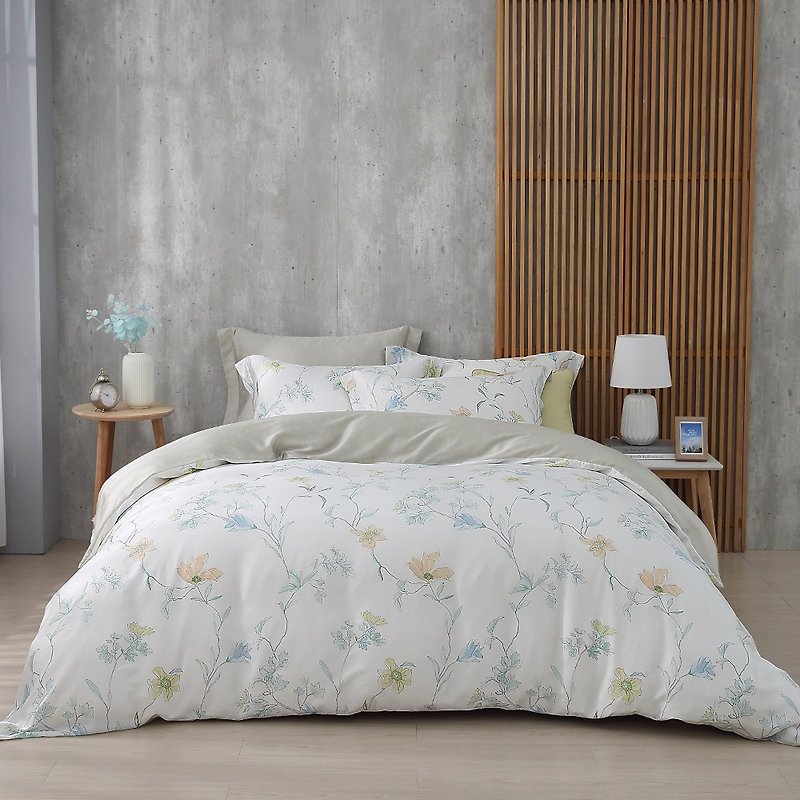 Hongyu 300-woven Tencel thin quilt cover bed bag set Lexia (double/large/extra large) - Bedding - Other Materials White