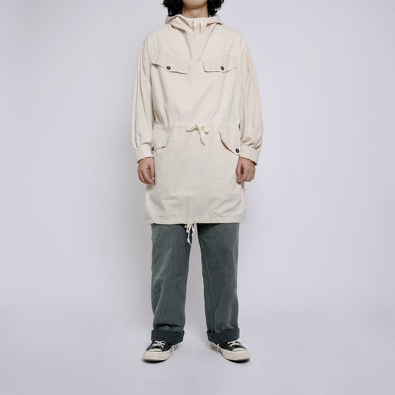 France ARMY MOUNTAIN ANORAK PARKA - Men's T-Shirts & Tops - Cotton & Hemp White