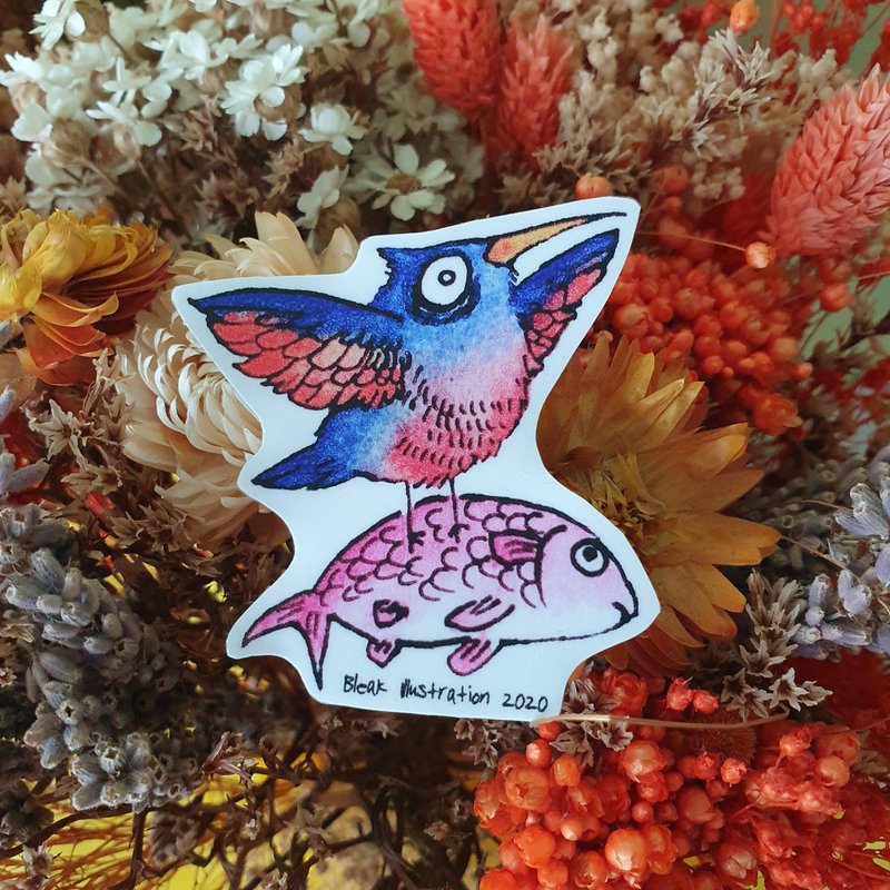 Kingfisher sticker - สติกเกอร์ - วัสดุกันนำ้ สีน้ำเงิน