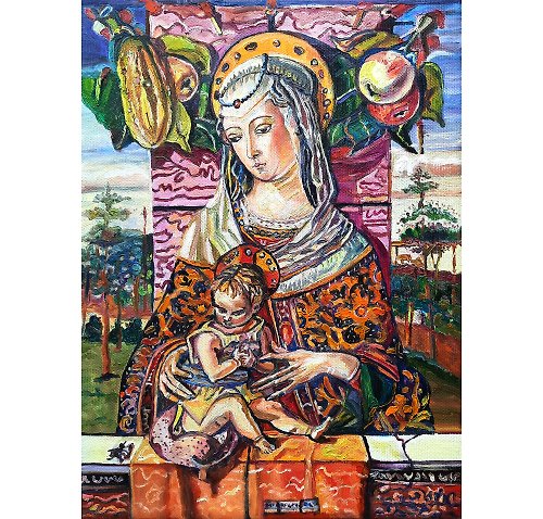 OlgaShelArt Madonna Original Art Oil Painting Oil on Canvas Wall Decor