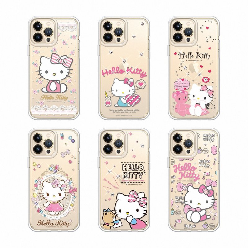 Sanrio iPhone 12 full series of light and thin military-standard anti-drop colored diamond mobile phone case-Katie style variety 02 - Phone Cases - Other Materials Multicolor