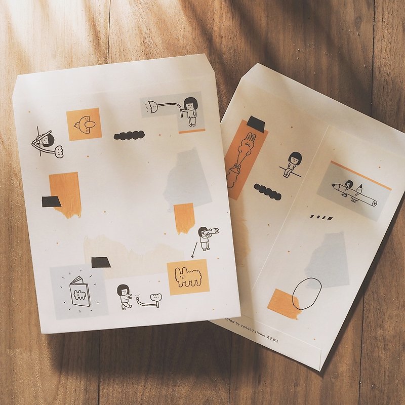 Collage - Big Paper Bag - ซองจดหมาย - กระดาษ สีส้ม