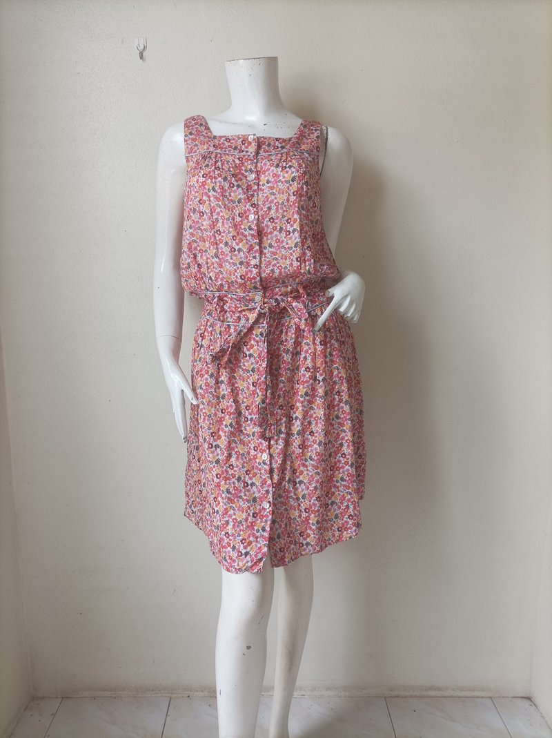 1990s// Mackintosn Philosophy Cotton floral print Dress// Size 1 Small - 洋裝/連身裙 - 棉．麻 