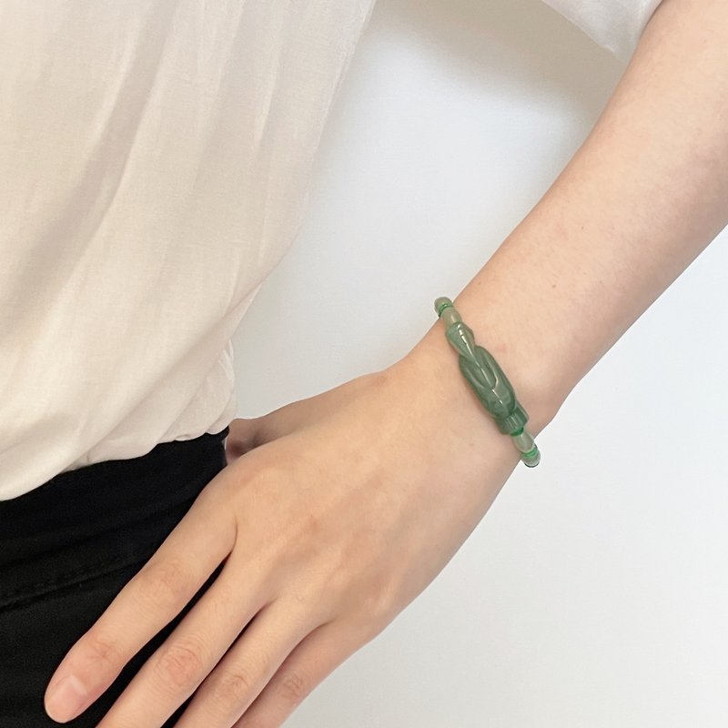 Cylindrical Aventurine with Green Aventurine [Mint Flavor] - Bracelets - Jade Green