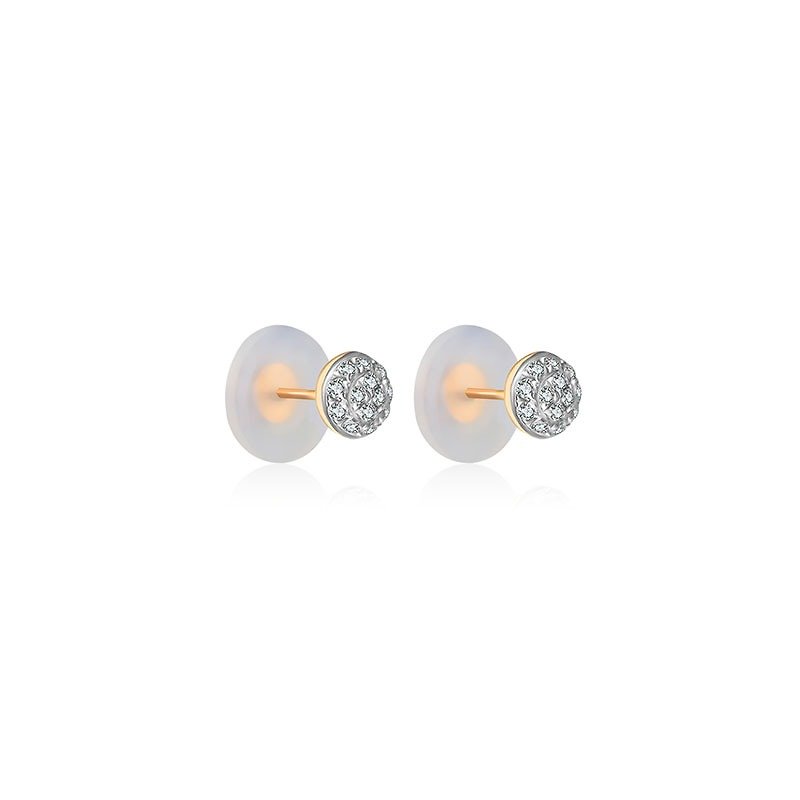 18k圓拱形鑽石耳環 - 耳環/耳夾 - 其他金屬 橘色