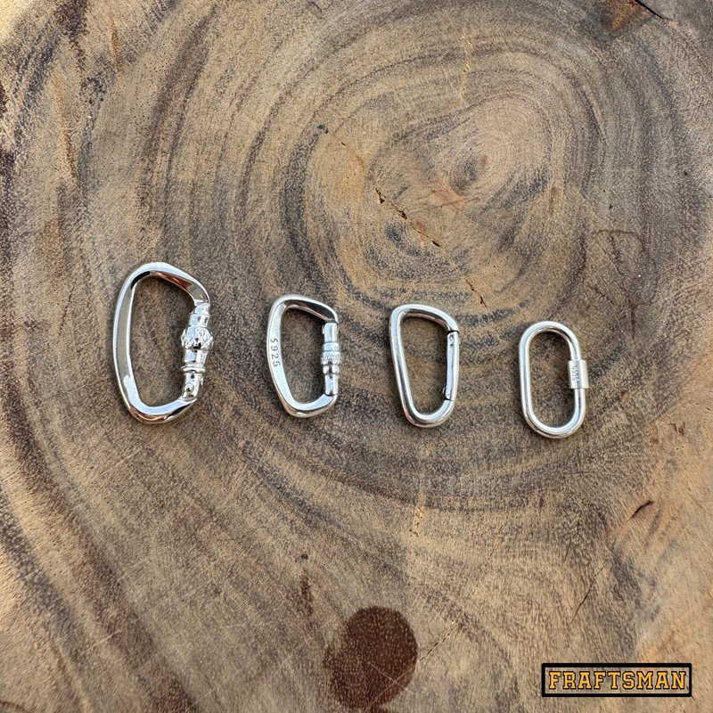 【戶外925純銀山系】吊墜 登山扣 攀登扣 abseiling carabiner - 吊飾/掛飾 - 純銀 銀色