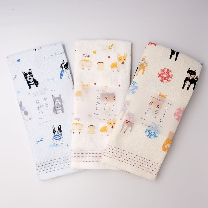 【kontex】100% pure cotton multifunctional Japanese cotton gauze long scarf (Shiba Inu, Corgi, Bulldog) - Other - Cotton & Hemp Multicolor