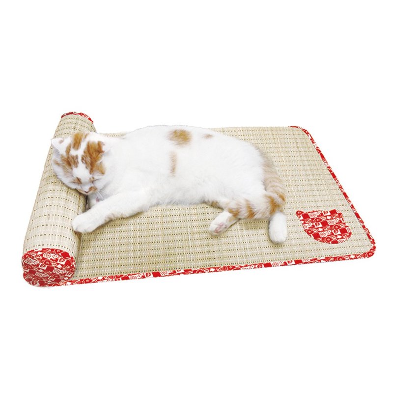 【Japan DoggyMan】Natural straw braided headrest mat (red) - Bedding & Cages - Other Materials 