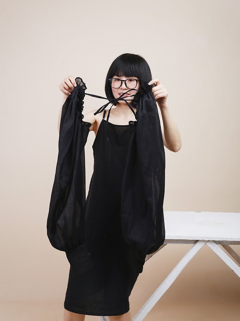 織布云麻麻x原創設計防曬袖套苧麻棉寬松透氣夏季遮陽全袖套女 - 袖扣 - 棉．麻 多色