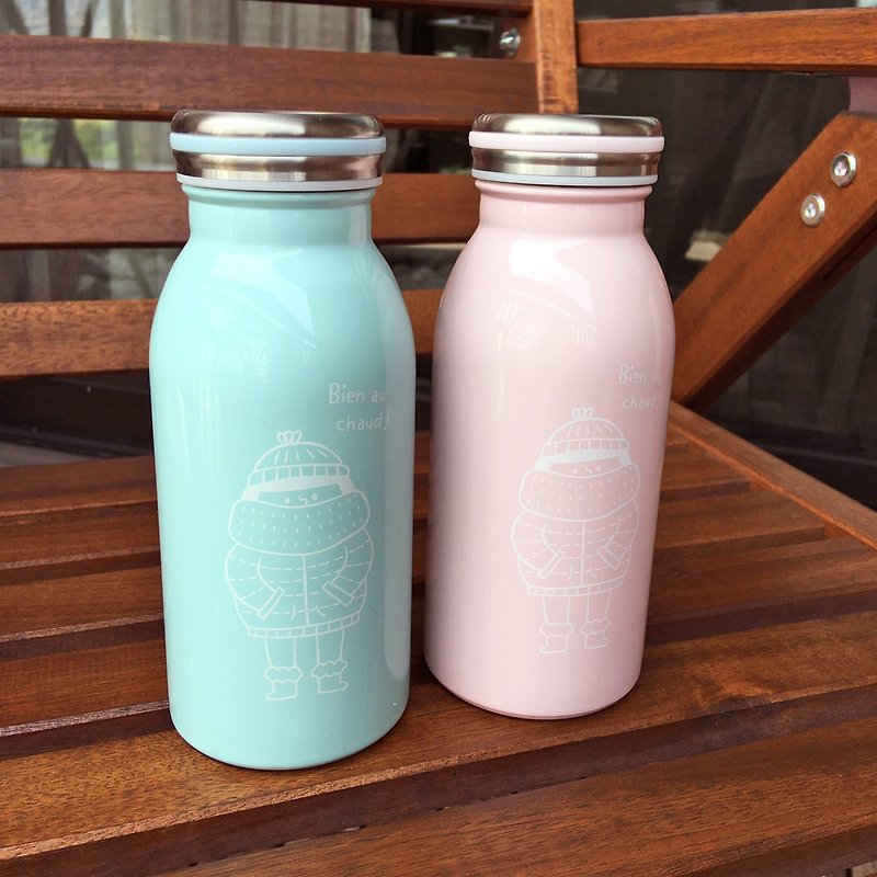 Combination Limited-FiFi Milk Thermos Bottle 350ml-Blue & Pink - Pitchers - Other Materials 