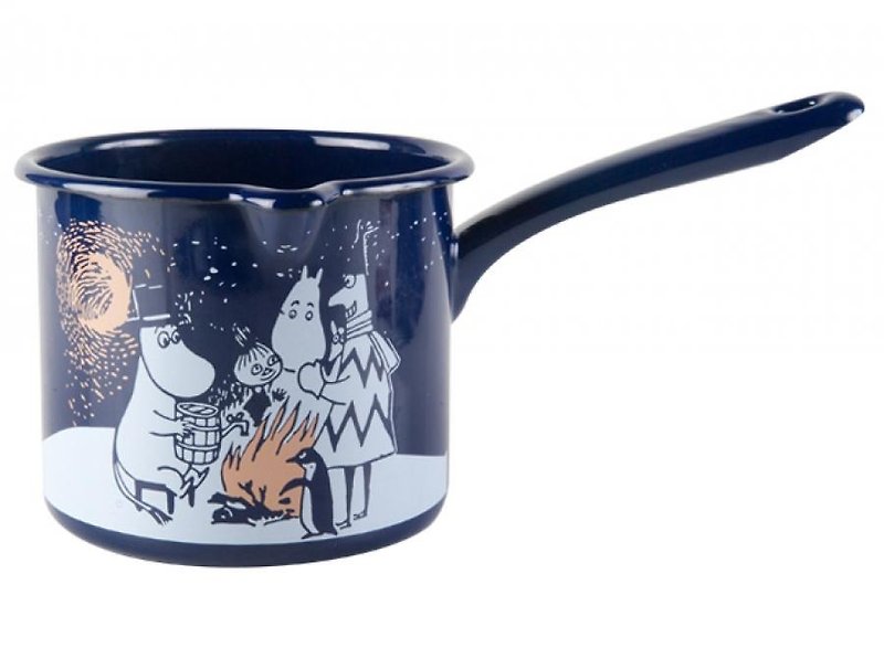 Finland Muurla Moomin handle one pot / pot noodles / sauce pan / Christmas Gifts (2016 winter limited edition) - แก้วมัค/แก้วกาแฟ - วัตถุเคลือบ สีน้ำเงิน