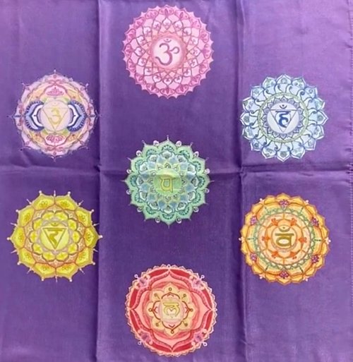 Abhajyotii喜悅手作坊禪.靜心Zen.Mandala.Flower of life 獨家創作 古老正能量圖騰 喜悅禪七脈輪曼陀羅 塔羅布.掛布.桌布.