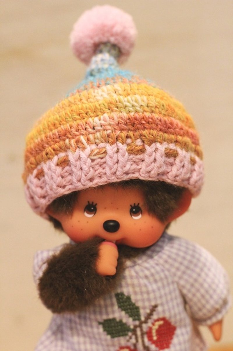 Monchhichi, Holala size hand-woven merino wool segment dyed chestnut hat - Hats & Caps - Wool Multicolor