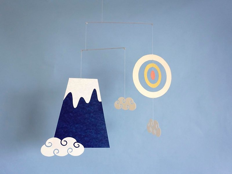 Fuji モビール富士山その5 - 壁貼/牆壁裝飾 - 紙 藍色