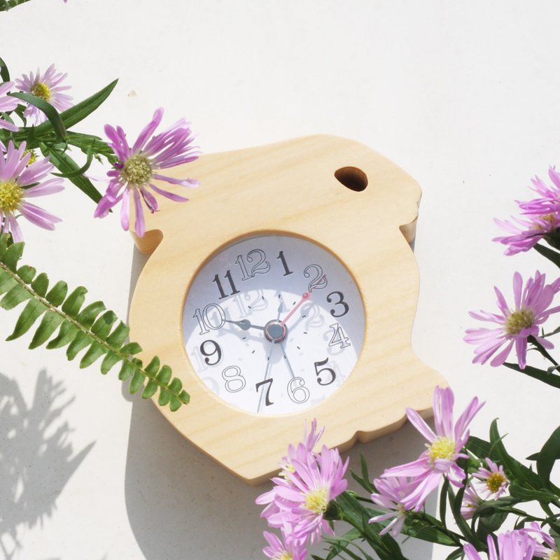 Wooden Rabbit  Table Clock - นาฬิกา - ไม้ สีนำ้ตาล