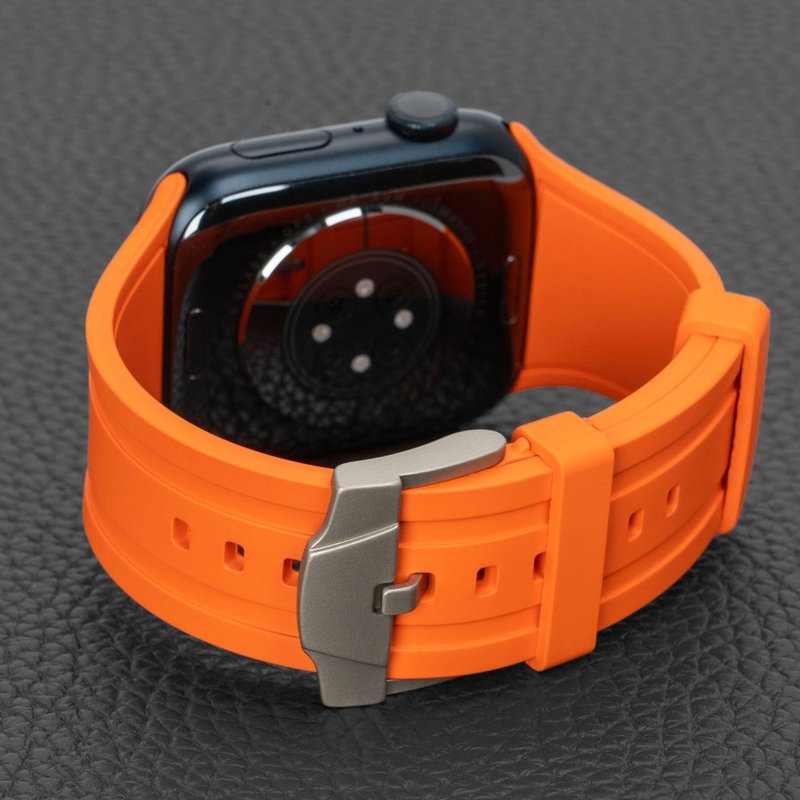 蘋果手錶 44mm/45mm/46mm/49mm通用錶帶 橡膠錶帶+可調節金屬扣 - 錶帶 - 其他材質 多色