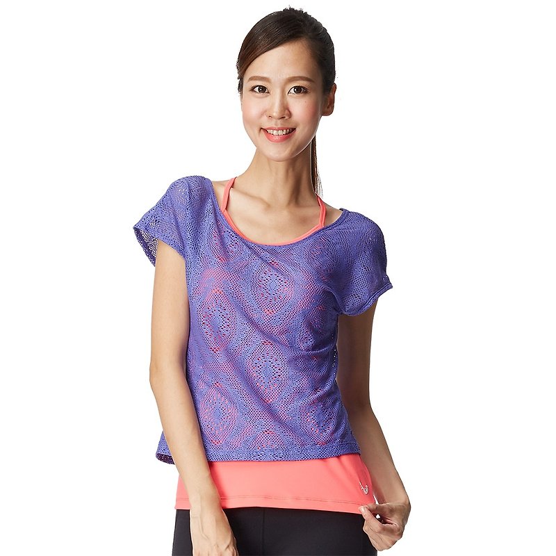 [MACACA] 2in1 classic elegant bra top - ATG2203 purple blue / pink - Women's Athletic Underwear - Nylon Purple