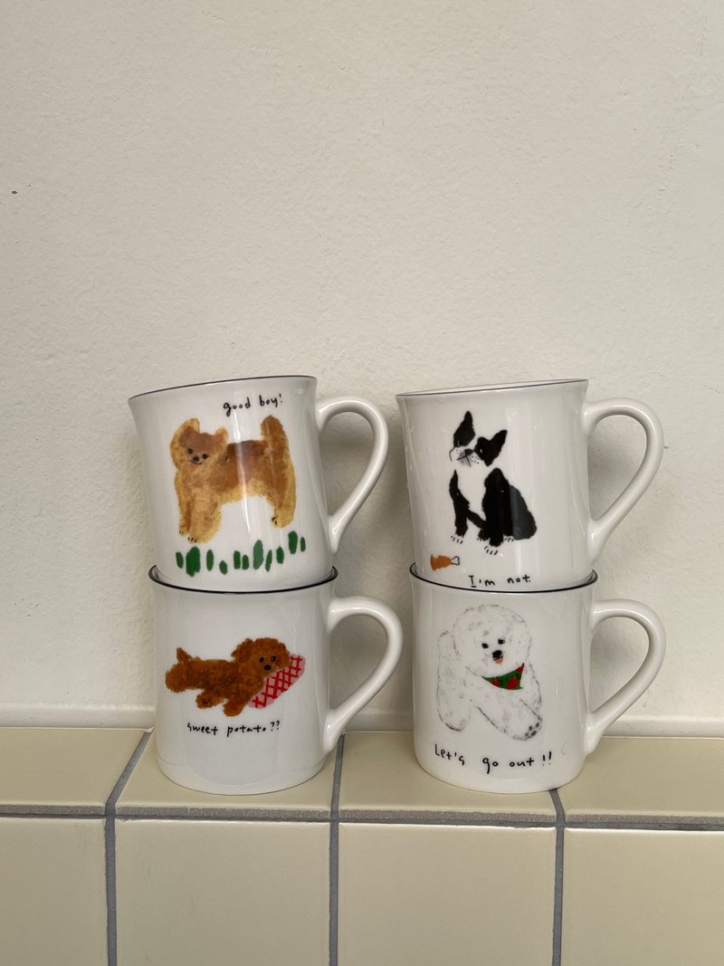 Pola at home X Drawing Table 'mummur' big mugs 380ml (single/4option) - แก้วมัค/แก้วกาแฟ - ดินเผา สีเทา