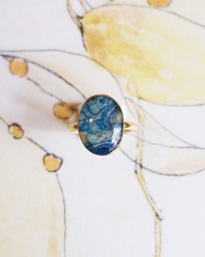 フリーサイズリング 月明かりが夜空に溶けて - 戒指 - 其他材質 藍色