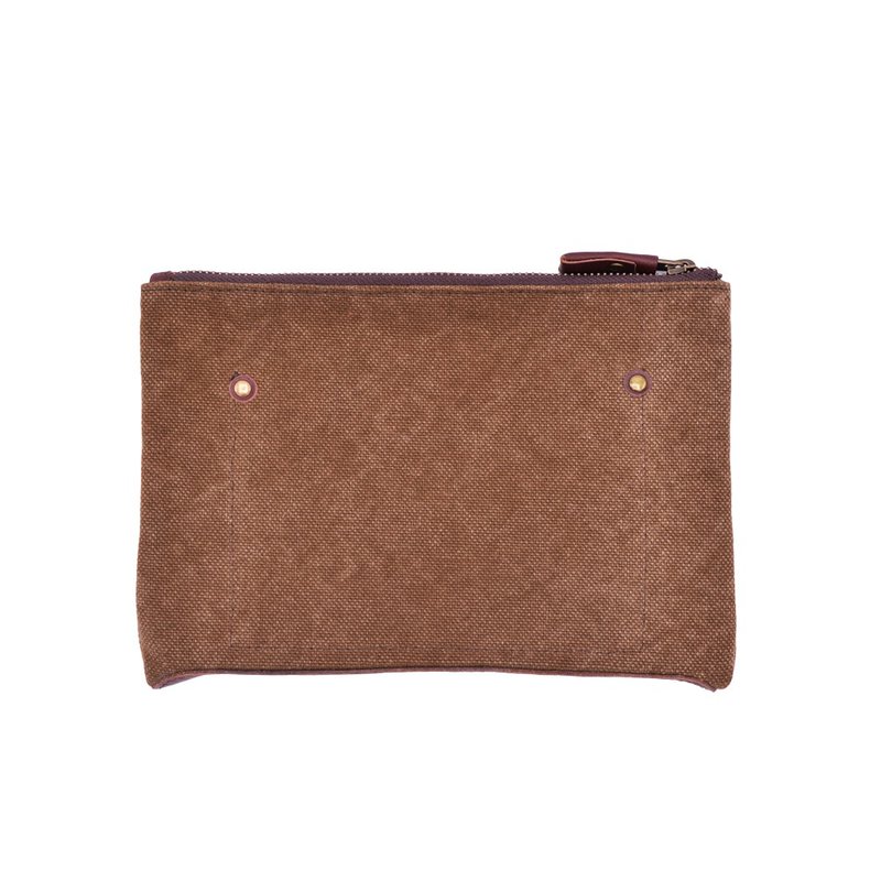 Leather base canvas case Medium Brown - Other - Other Materials Brown